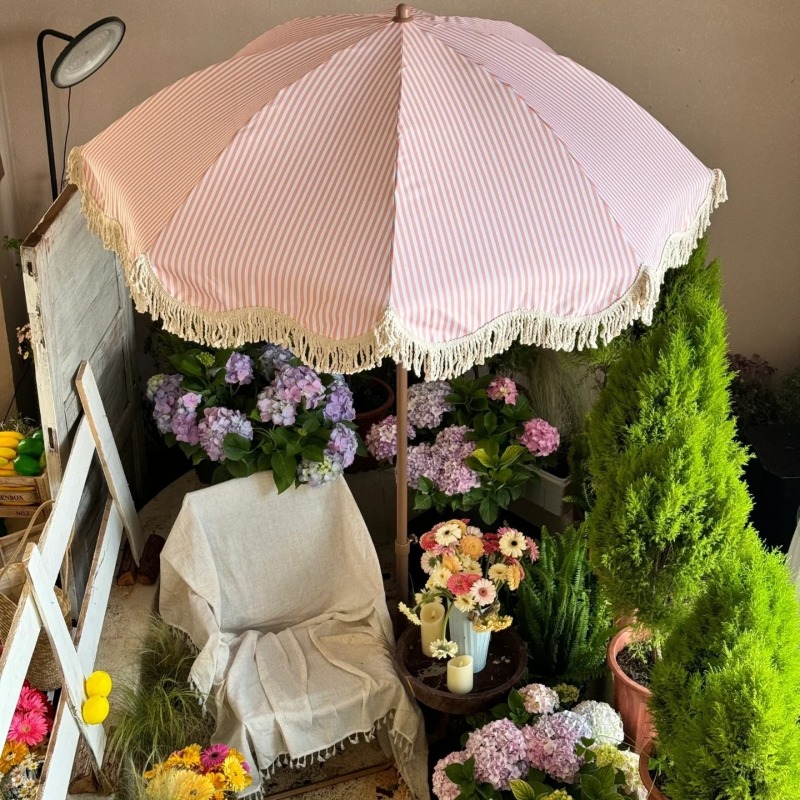Gardening Tools Pink - Payung Taman Bergaris Pink ZBN, Payung