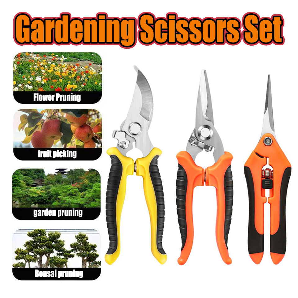 Gardening Tools Pink - Set Gunting Berkebun 3 Buah Pegangan