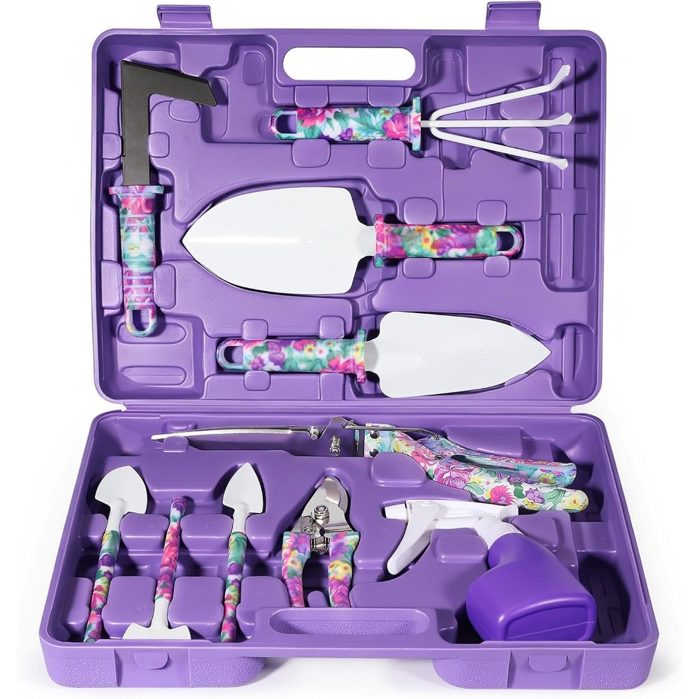 Gardening Tools For Women - Set Alat Berkebun 10-Potong dengan Kotak