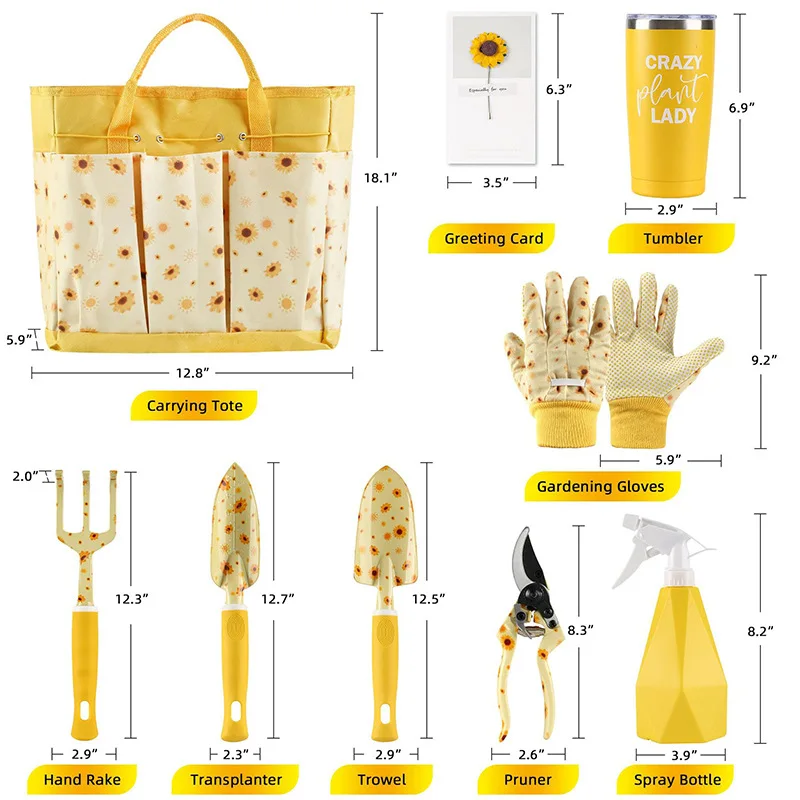 Gardening Tools For Women - Set Peralatan Kebun Tahan Lama, Hadiah