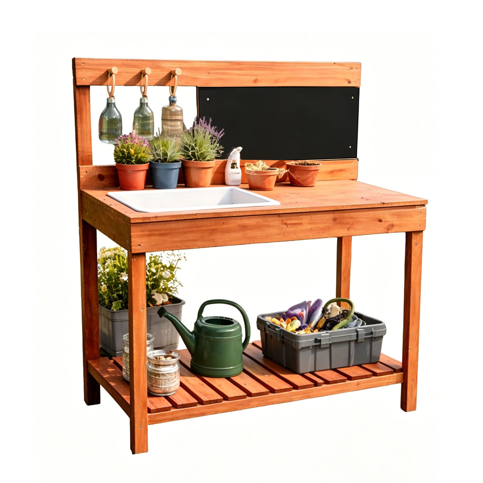 Gardening Tools Kids - Meja Pot Tanam Kayu untuk Anak-anak,