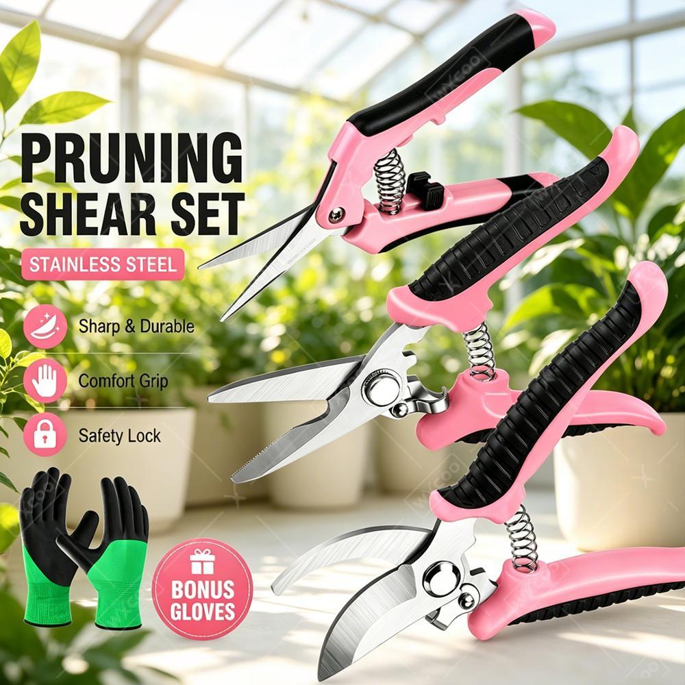 Gardening Tools Pink - Gunting Pemangkas Buah Taman, Gunting Pemangkas,