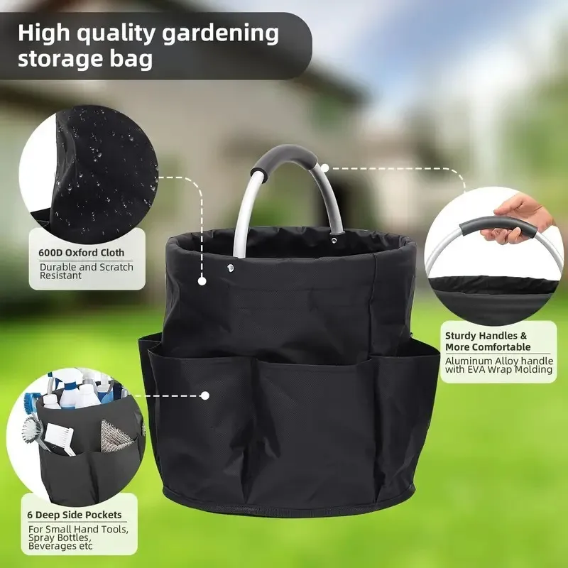 Gardening Tools Basket - Keranjang Piknik Lipat Portabel, Penyimpanan Alat