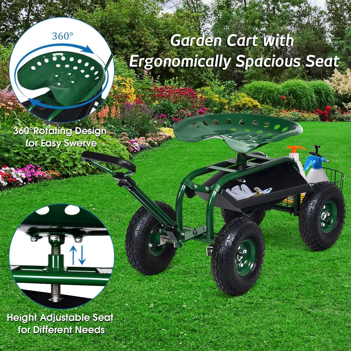 Gerobak Taman Luar Ruangan den - Gardening Tools Basket ulasan dan harga