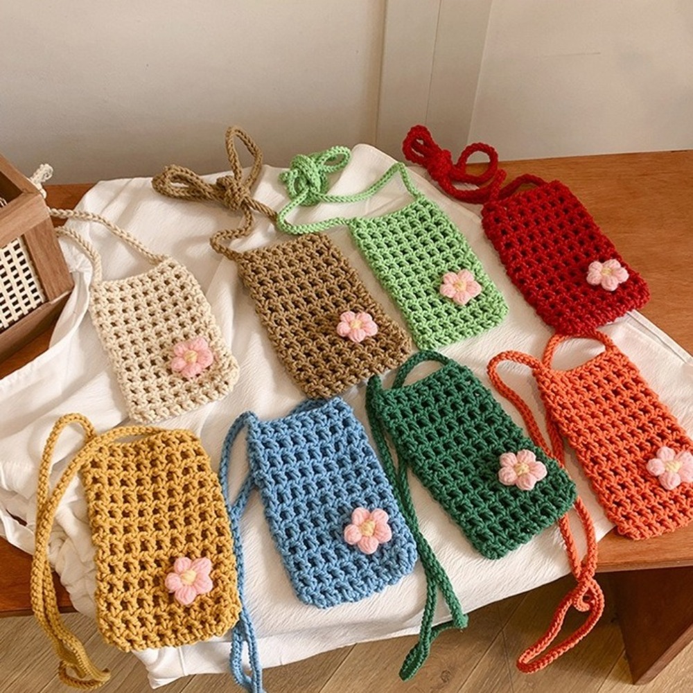 Tas Selempang Rajut Bunga Lucu - Outdoor Planting Bag ulasan dan harga